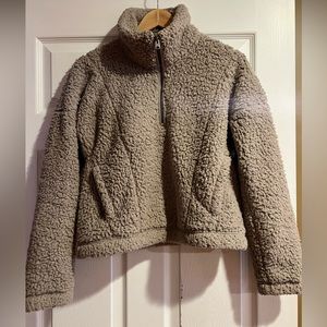 Abercrombie & Fitch Quarter Zip Sherpa Sweatshirt